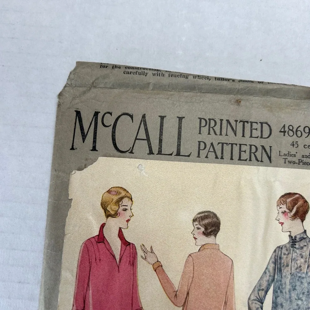 McCall Antique Early 1900's Pattern #4869 Ladies/Misses 2 Pc Dress Sz16 HTF RARE